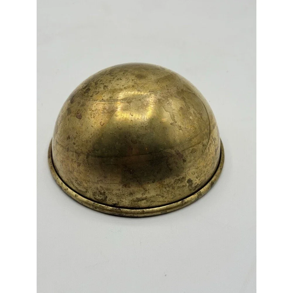 Vintage Small Brass Whisking Mixing Bowl w/ Hanging Handle